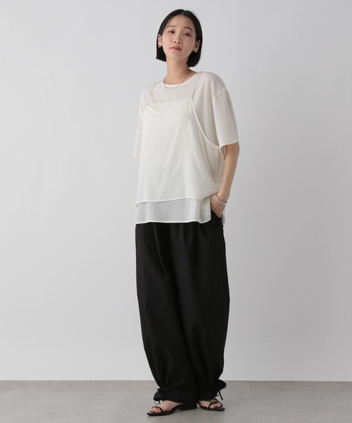 LOWRYS FARM(ローリーズファーム)の「キャミ2Pセットシャツ 572737(シャツ/ブラウス・レディース・ブラック/アイボリー/ブルー・FREE)」の4枚目の写真