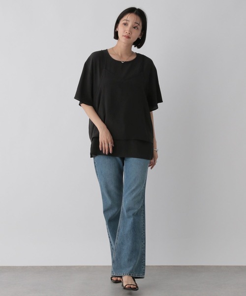 LOWRYS FARM(ローリーズファーム)の「キャミ2Pセットシャツ 572737(シャツ/ブラウス・レディース・ブラック/アイボリー/ブルー・FREE)」の5枚目の写真