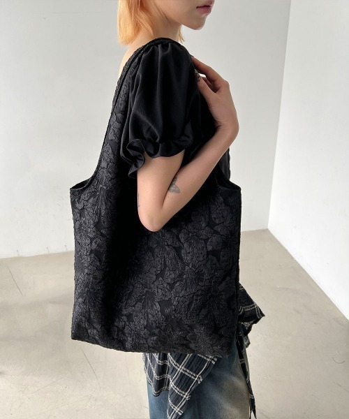 ジャガード フラワー トートバッグ / エコバッグ（ショルダー