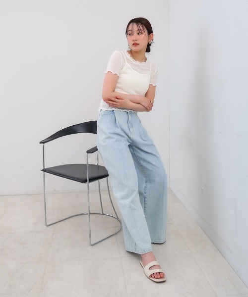 Bab(バブ)の「メローキャミセットトップス(Tシャツ/カットソー・レディース・杢グレー/ライトブルー/ライトグリーン/オフホワイト・M)」の9枚目の写真