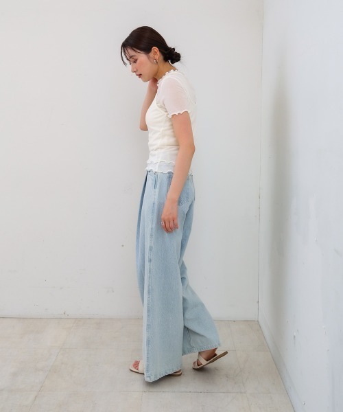 Bab(バブ)の「メローキャミセットトップス(Tシャツ/カットソー・レディース・杢グレー/ライトブルー/ライトグリーン/オフホワイト・M)」の10枚目の写真