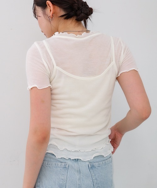 Bab(バブ)の「メローキャミセットトップス(Tシャツ/カットソー・レディース・杢グレー/ライトブルー/ライトグリーン/オフホワイト・M)」の13枚目の写真