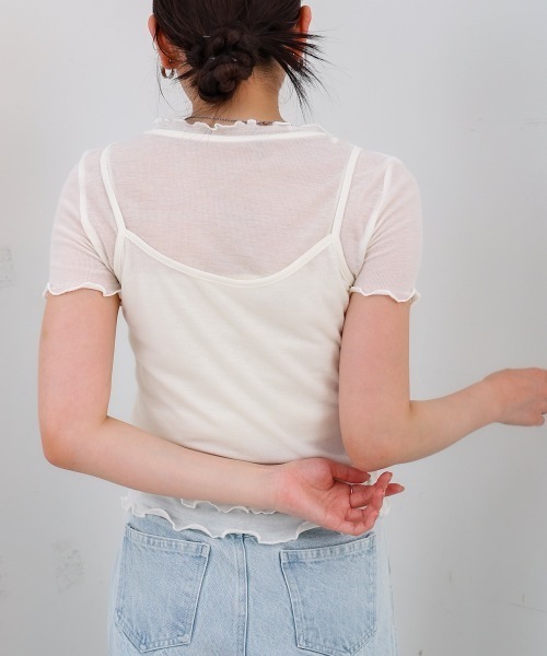 Bab(バブ)の「メローキャミセットトップス(Tシャツ/カットソー・レディース・杢グレー/ライトブルー/ライトグリーン/オフホワイト・M)」の15枚目の写真