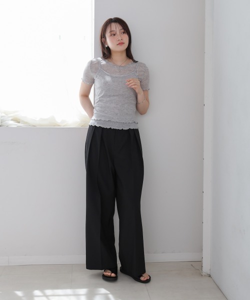 Bab(バブ)の「メローキャミセットトップス(Tシャツ/カットソー・レディース・杢グレー/ライトブルー/ライトグリーン/オフホワイト・M)」の17枚目の写真