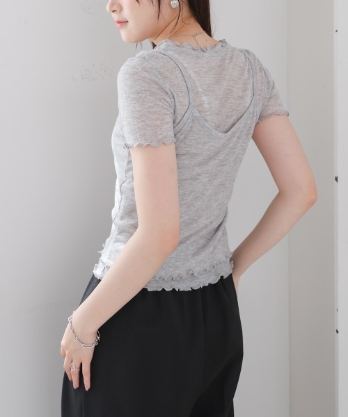 Bab(バブ)の「メローキャミセットトップス(Tシャツ/カットソー・レディース・杢グレー/ライトブルー/ライトグリーン/オフホワイト・M)」の21枚目の写真