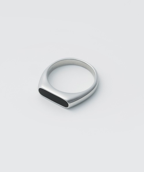 WYZ surgical stainless(ダブリューワイジィーサージカルステンレス)の「【 金属アレルギー対応 】印台リング サージカルステンレス(リング・メンズ・シルバー/ブラック・18号/16号/20号)」の9枚目の写真