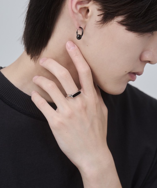 WYZ surgical stainless(ダブリューワイジィーサージカルステンレス)の「【 金属アレルギー対応 】印台リング サージカルステンレス(リング・メンズ・シルバー/ブラック・18号/16号/20号)」の13枚目の写真