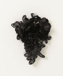 未使用　Ann Demeulemeeter ロゼット　ブローチ コサージュ 黒 未使用 Ann Demeulemeeter ロゼット ブローチ コサージュ 黒