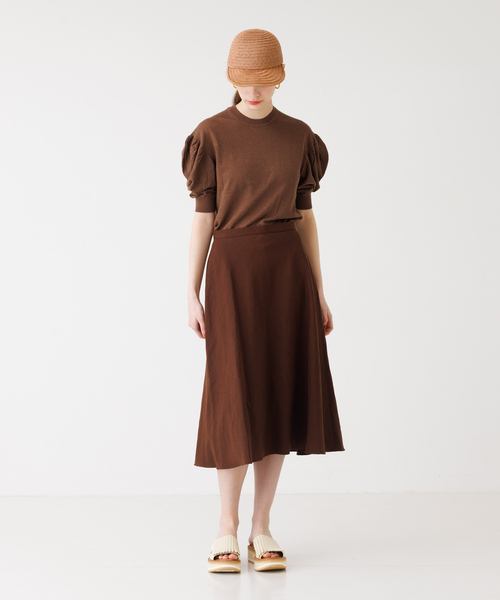 DESIGNWORKS(デザインワークス)の「リネンフレアスカート(スカート・レディース・ブラウン/グリーン・36/38)」の9枚目の写真