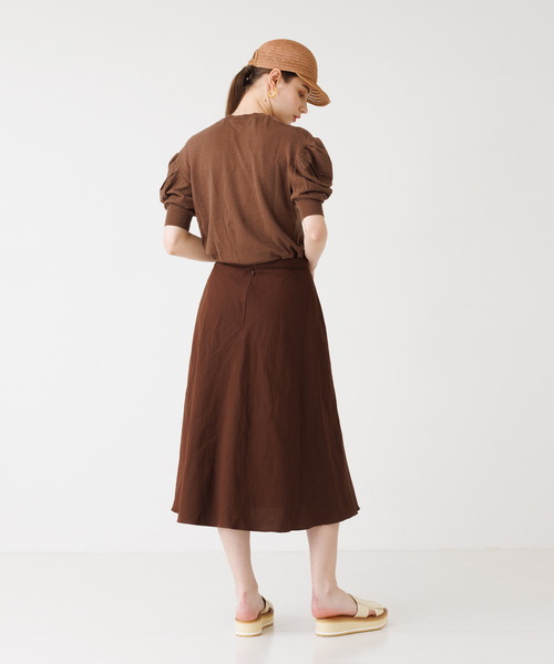 DESIGNWORKS(デザインワークス)の「リネンフレアスカート(スカート・レディース・ブラウン/グリーン・36/38)」の11枚目の写真