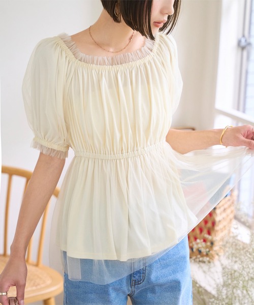 KOBE LETTUCE(コウベレタス)の「2wayオフショルチュールブラウス(シャツ/ブラウス・レディース・アイボリー/ブラック・M)」の5枚目の写真