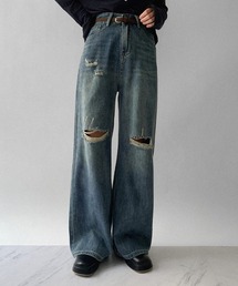 on:nue | 【on:nue】[サイズ展開あり] クラッシュダメージデニムパンツ(デニムパンツ)