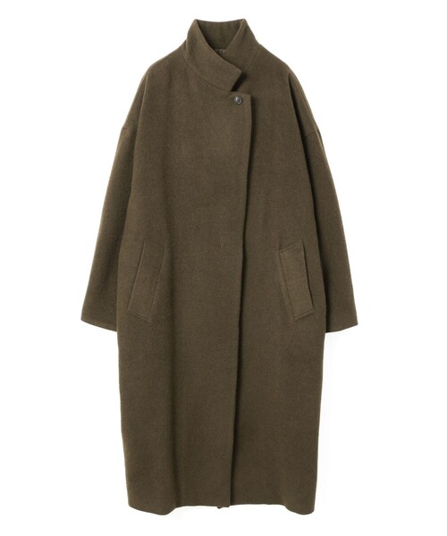 mizuiroind(ミズイロインド)の「mizuiro ind ウールブレンドスタンドカラーコート(その他アウター・レディース・ブラック/チャコールグレー/ネイビー/ブラウン/ライトグレー・FREE)」の1枚目の写真