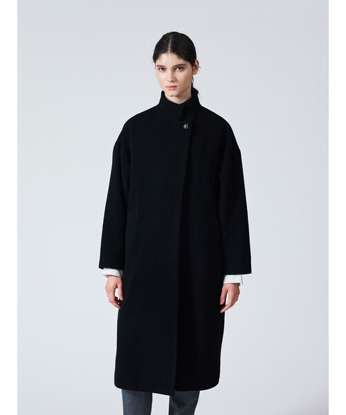 mizuiroind(ミズイロインド)の「mizuiro ind ウールブレンドスタンドカラーコート(その他アウター・レディース・ブラック/チャコールグレー/ネイビー/ブラウン/ライトグレー・FREE)」の12枚目の写真
