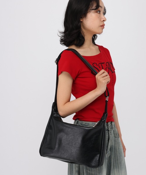 LAND MUSEUM（ランドミュージアム）の「LAND MUSEUM／レザークロスBAG（ショルダーバッグ・メンズ・ブラック・ONE SIZE）」の16枚目の写真