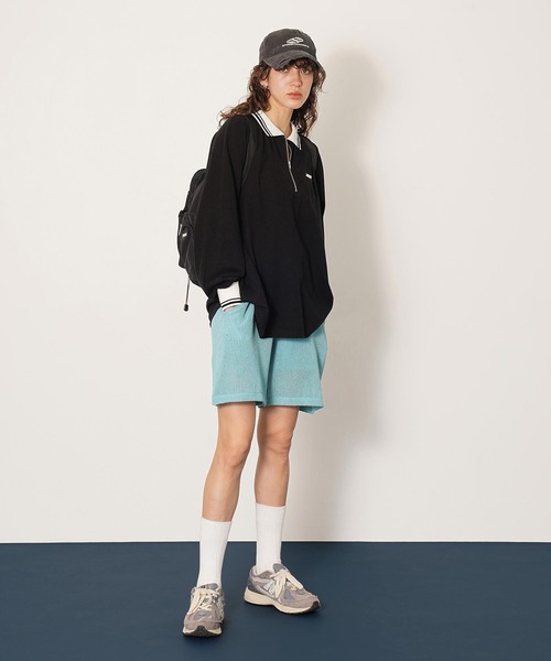 DISPATCHER NO.8(ディスパッチャーナンバーエイト)の「ハーフジップポロシャツ(Tシャツ/カットソー・レディース・ピンク/ダークグレー/ブラック・ONE SIZE)」の4枚目の写真