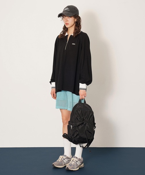 DISPATCHER NO.8(ディスパッチャーナンバーエイト)の「ハーフジップポロシャツ(Tシャツ/カットソー・レディース・ピンク/ダークグレー/ブラック・ONE SIZE)」の11枚目の写真
