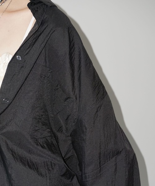 美品 ビアズリー ギンガムワッシャー オーバーシャツ 2way カシュクール BEARDSLEY（ビアズリー）の「ギンガムワッシャ― オーバーシャツ