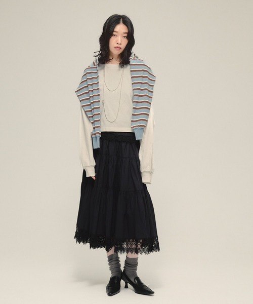セール】【eL】Made in India Lace Volume Skirt/587208（スカート