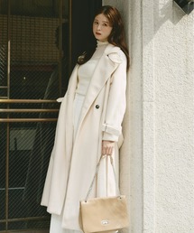 Olu. | ダブルシャギーロングコート(ステンカラーコート)