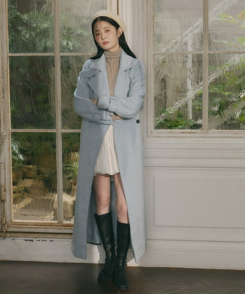 ダブルシャギーロングコート（ステンカラーコート）｜Olu.（オルドット