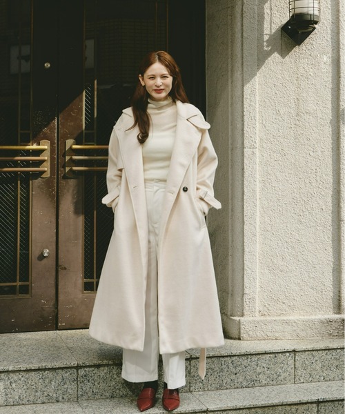 ダブルシャギーロングコート（ステンカラーコート）｜Olu.（オルドット