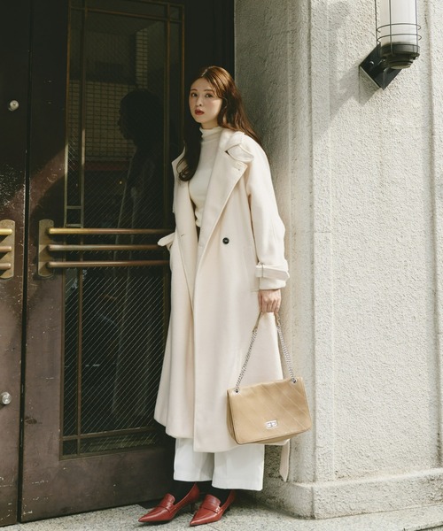 ダブルシャギーロングコート（ステンカラーコート）｜Olu.（オルドット