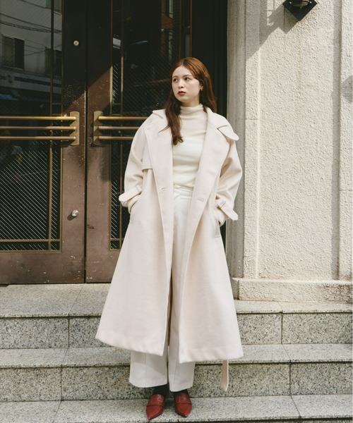 ダブルシャギーロングコート（ステンカラーコート）｜Olu.（オルドット