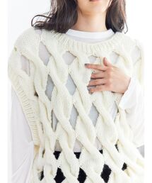 Ungrid | 透かし編みデザインハンドニットベスト(ニット/セーター)