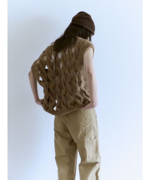 Ungrid（アングリッド）の「透かし編みデザインハンドニットベスト（ニット/セーター・レディース・オフホワイト/パープル/ブラウン・FREE）」の7枚目の写真