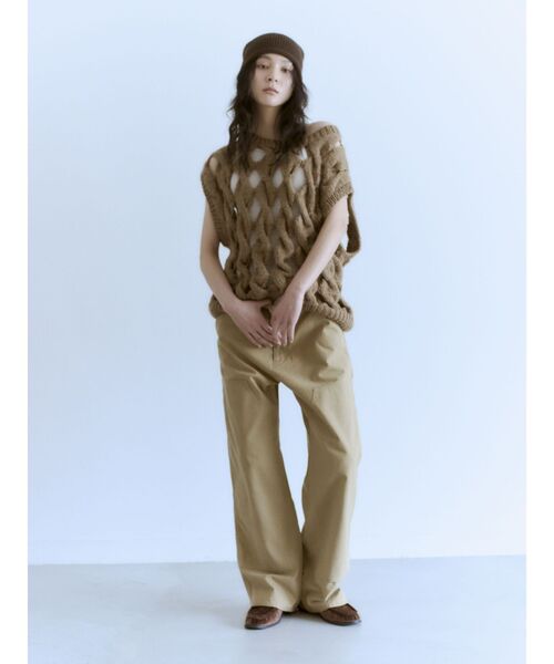 Ungrid（アングリッド）の「透かし編みデザインハンドニットベスト（ニット/セーター・レディース・オフホワイト/パープル/ブラウン・FREE）」の8枚目の写真