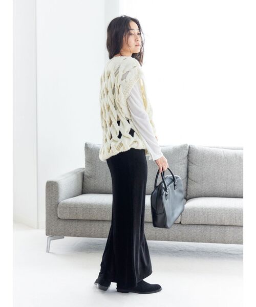 Ungrid（アングリッド）の「透かし編みデザインハンドニットベスト（ニット/セーター・レディース・オフホワイト/パープル/ブラウン・FREE）」の14枚目の写真