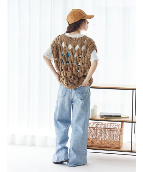 Ungrid（アングリッド）の「透かし編みデザインハンドニットベスト（ニット/セーター・レディース・オフホワイト/パープル/ブラウン・FREE）」の18枚目の写真