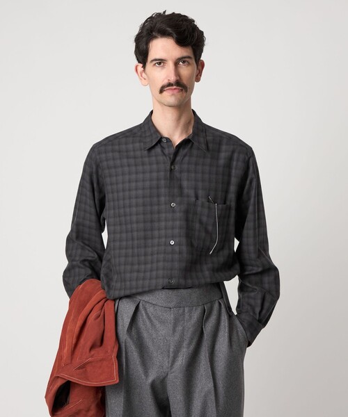 Steven Alan オンブレー チェック ネル レギュラーカラー シャツ BEAUTY&YOUTH UNITED ARROWS｜<Steven Alan> ネル オンブレー