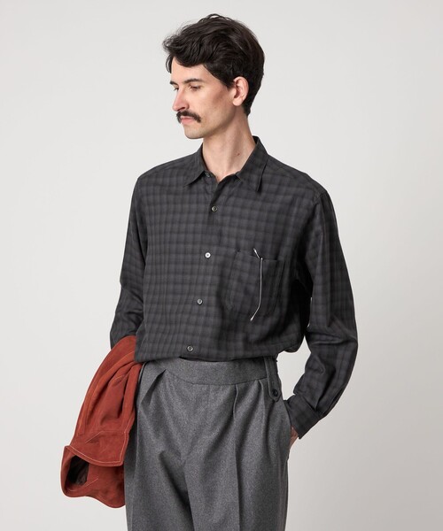Steven Alan（スティーブンアラン）の「＜Steven Alan＞ ネル  オンブレー チェック レギュラーカラー シャツ NARROW（シャツ/ブラウス・メンズ・ベージュ/ブラック/グレー・S/M/L/XL）」の17枚目の写真