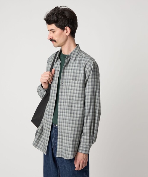Steven Alan（スティーブンアラン）の「＜Steven Alan＞ ネル  オンブレー チェック レギュラーカラー シャツ NARROW（シャツ/ブラウス・メンズ・ベージュ/ブラック/グレー・S/M/L/XL）」の20枚目の写真