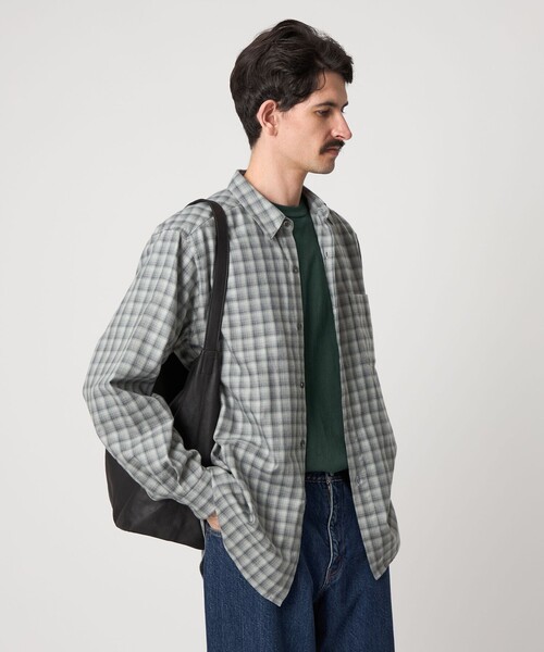 Steven Alan（スティーブンアラン）の「＜Steven Alan＞ ネル  オンブレー チェック レギュラーカラー シャツ NARROW（シャツ/ブラウス・メンズ・ベージュ/ブラック/グレー・S/M/L/XL）」の21枚目の写真