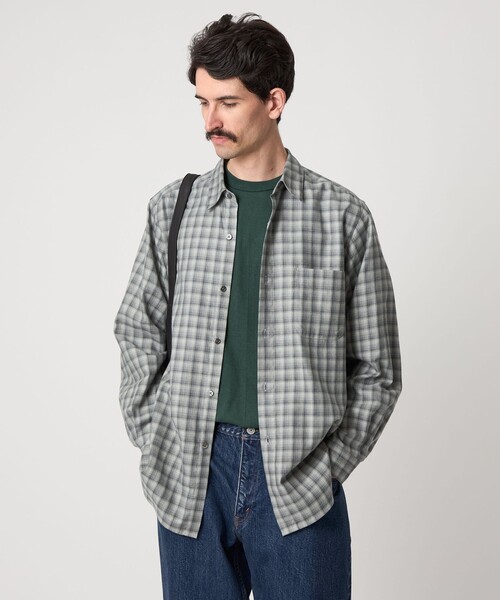 ＜Steven Alan＞ ネル オンブレー チェック レギュラーカラーシャツ セール】＜Steven Alan＞ ネル オンブレー チェック レギュラーカラー