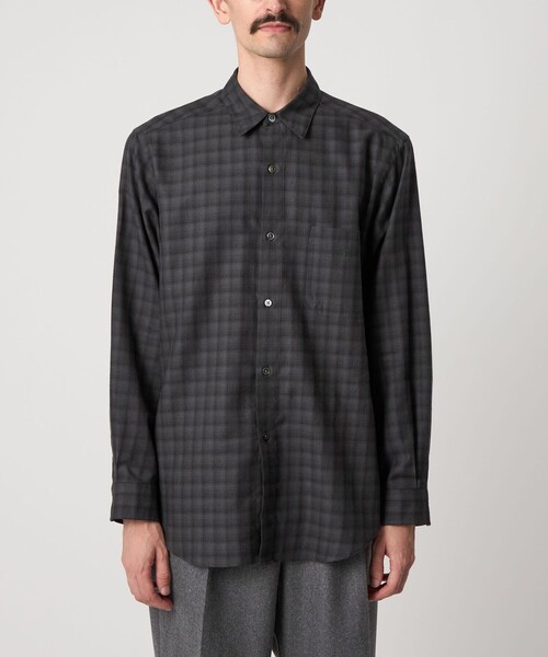 Steven Alan＞ ネル オンブレー チェック レギュラーカラー シャツ