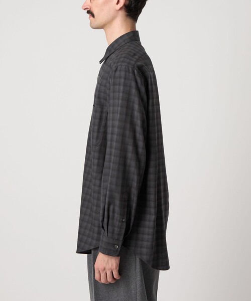 Steven Alan＞ ネル オンブレー チェック レギュラーカラー シャツ