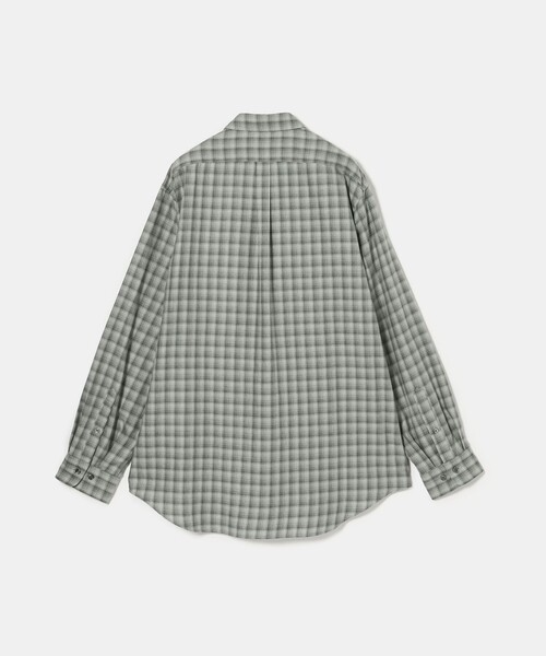 Steven Alan＞ ネル オンブレー チェック レギュラーカラー