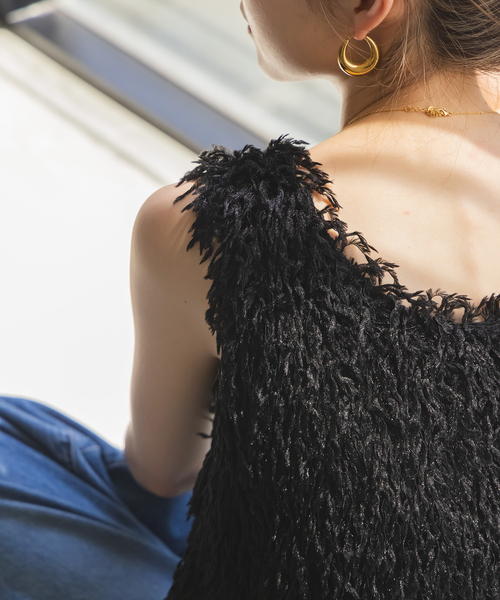 追加》【洗える】フェザーヤーンタンクトッププルオーバー2（シャツ