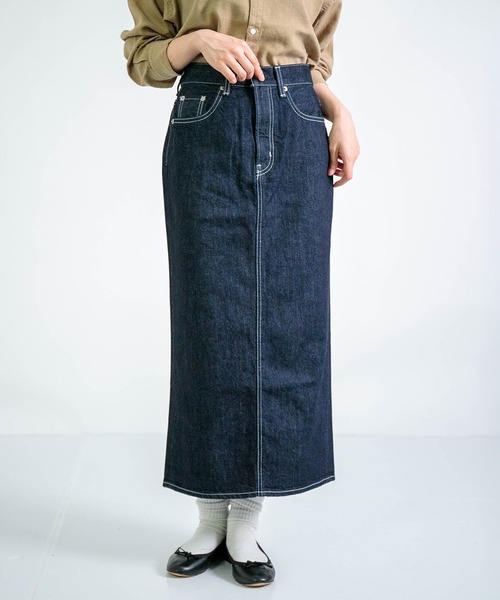 D.M.G.（ドミンゴ）の「[D.M.G. / ディーエムジー] 12.5ozデニム タイトスカート（デニムスカート・レディース・ワンウォッシュ・M/S）」の2枚目の写真