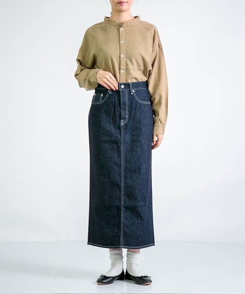 D.M.G.（ドミンゴ）の「[D.M.G. / ディーエムジー] 12.5ozデニム タイトスカート（デニムスカート・レディース・ワンウォッシュ・M/S）」の5枚目の写真