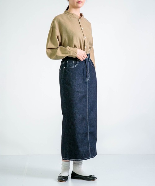 D.M.G.（ドミンゴ）の「[D.M.G. / ディーエムジー] 12.5ozデニム タイトスカート（デニムスカート・レディース・ワンウォッシュ・M/S）」の6枚目の写真