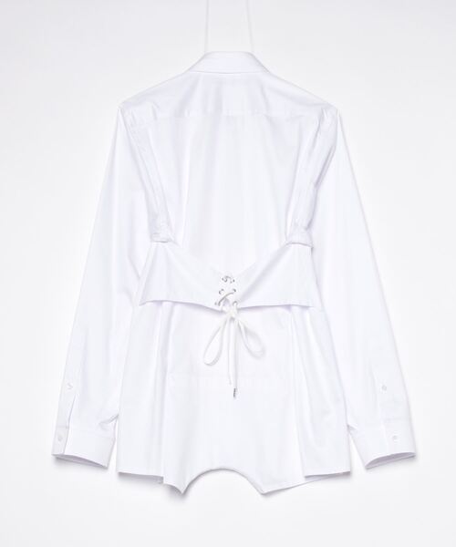 JOHN LAWRENCE SULLIVAN（ジョンローレンスサリバン）の「COTTON SATIN CORSET JUMP SUIT SHIRT（シャツ/ブラウス・レディース・ホワイト・SMALL/MEDIUM）」の3枚目の写真