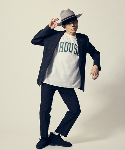 is-ness（イズネス）の「ISNESS MUSIC / イズネス ミュージック HOUSE T-SHIRT（Tシャツ/カットソー・メンズ・ネイビー/ホワイト/グリーン・FREE）」の4枚目の写真
