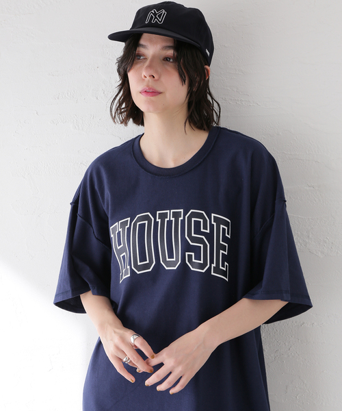is-ness（イズネス）の「ISNESS MUSIC / イズネス ミュージック HOUSE T-SHIRT（Tシャツ/カットソー・メンズ・ネイビー/ホワイト/グリーン・FREE）」の6枚目の写真
