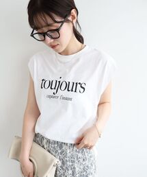 le.coeur blanc | toujoursロゴプリントフレンチTシャツ(Tシャツ/カットソー)