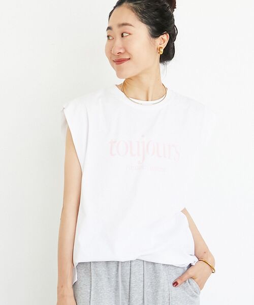 le.coeur blanc(ルクールブラン)の「toujoursロゴプリントフレンチTシャツ(Tシャツ/カットソー・レディース・ブラック系その他/ブルー系その他2/ピンク系その他2・38)」の16枚目の写真